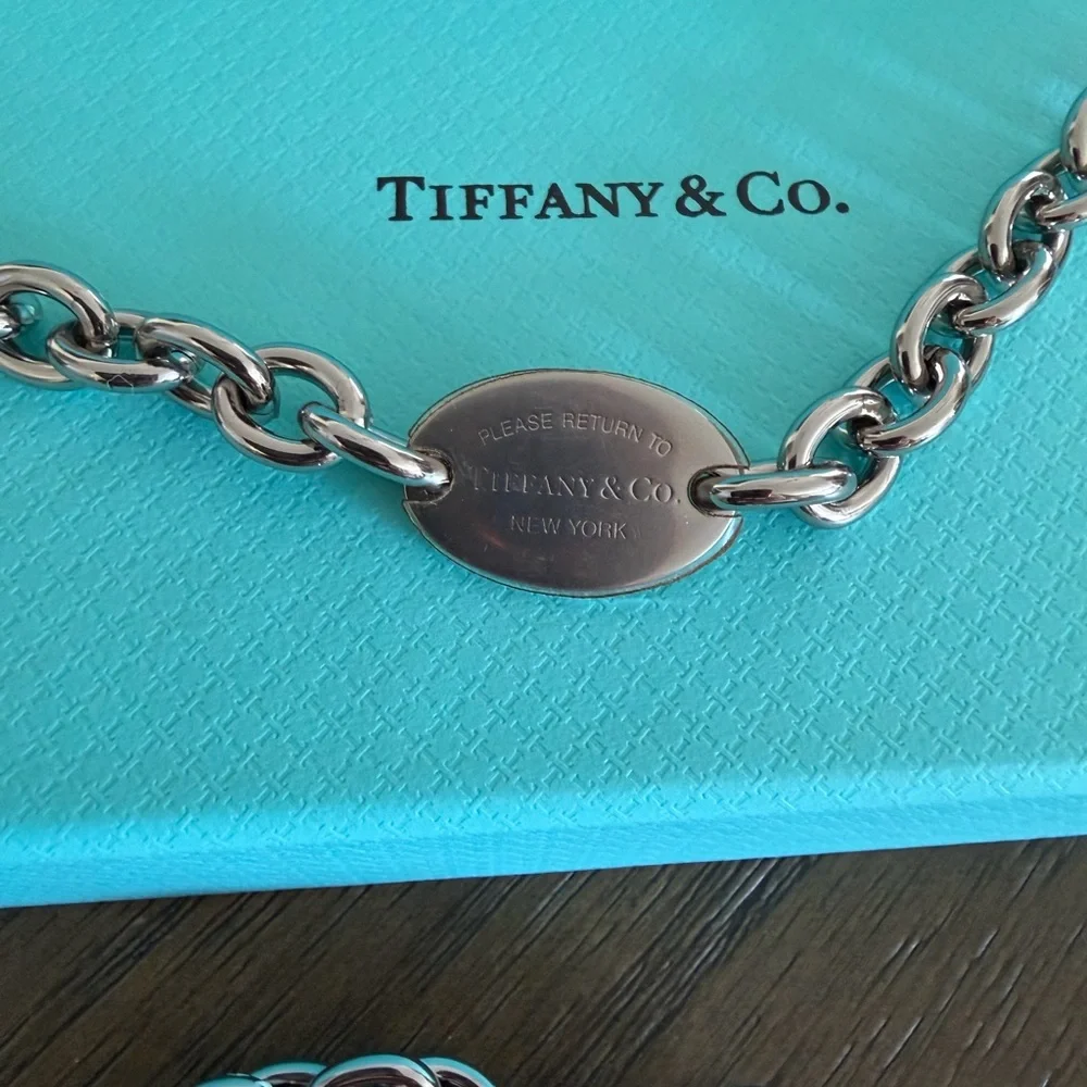 Tiffany & Co. Black Sunglasses with Silver Chain - Picture 6 of 10
